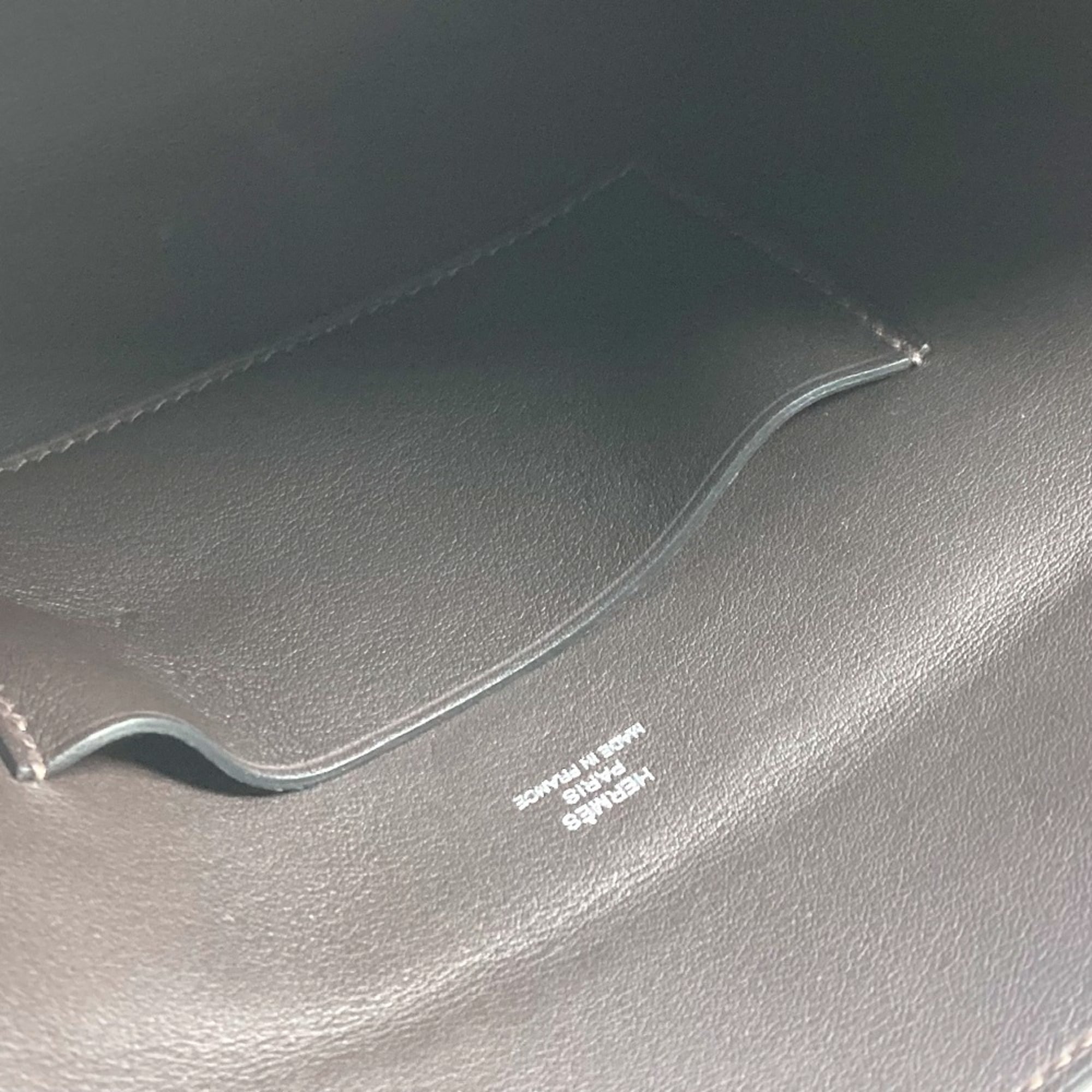 HERMES Hermes H logo punching Vid Poche crossbody bag pochette diagonal shoulder Togo men women dark brown — Like New