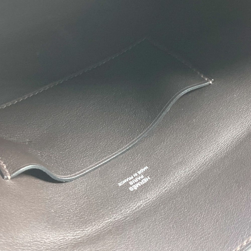 HERMES Hermes H logo punching Vid Poche crossbody bag pochette diagonal shoulder Togo men women dark brown — Like New