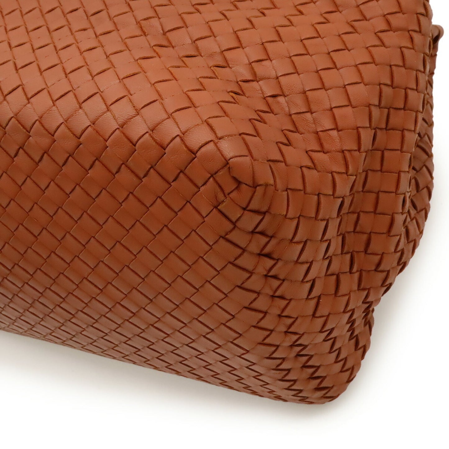 BOTTEGA VENETA Intrecciato Boston Bag, Travel Handbag, Leather, Terracotta Brown, 256347