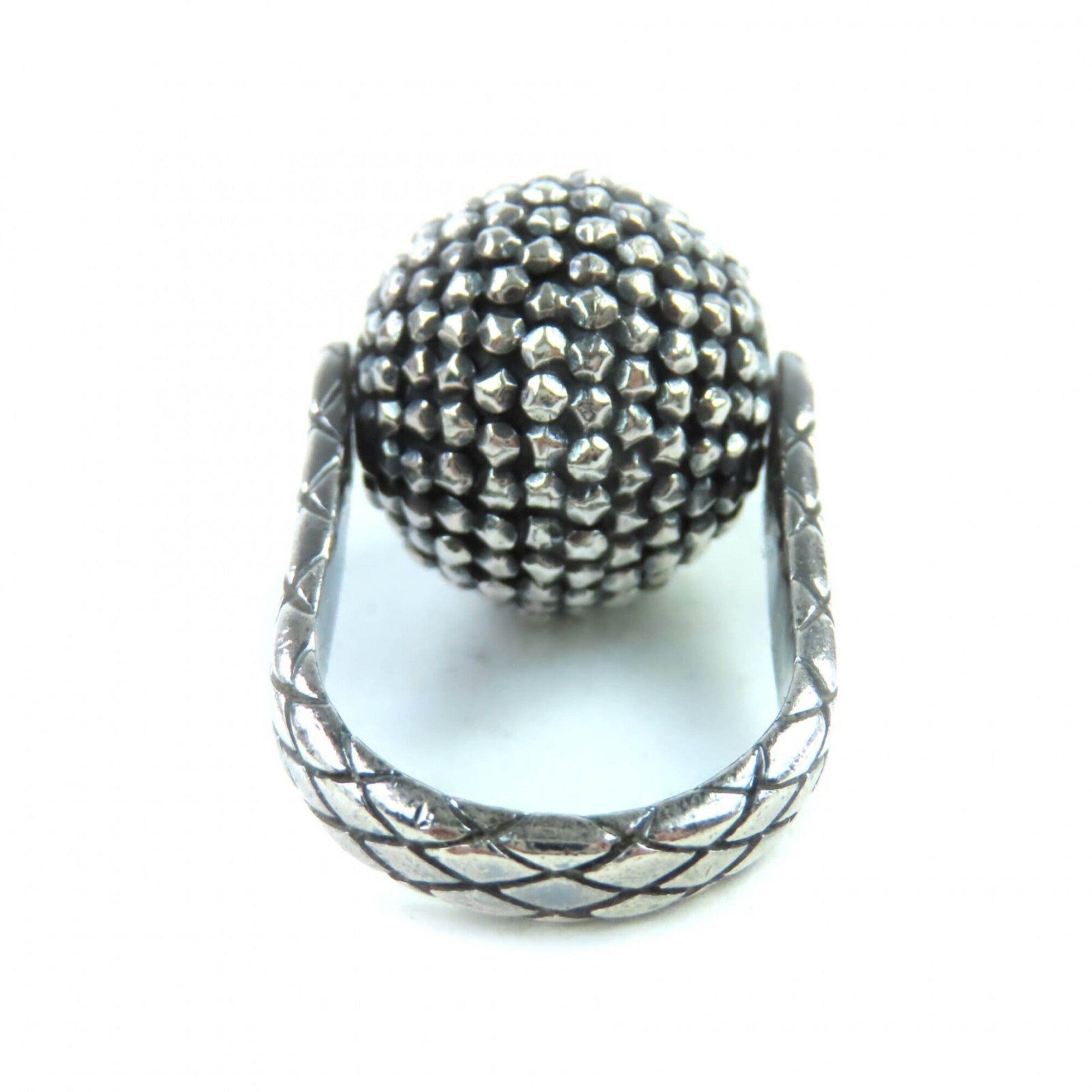 BOTTEGA VENETA 925 Ball Ring, Silver, Size 9 (equivalent to Japanese size), Comes with dust bag, Made in Italy, Weight: 11.42g, Women's — Like New