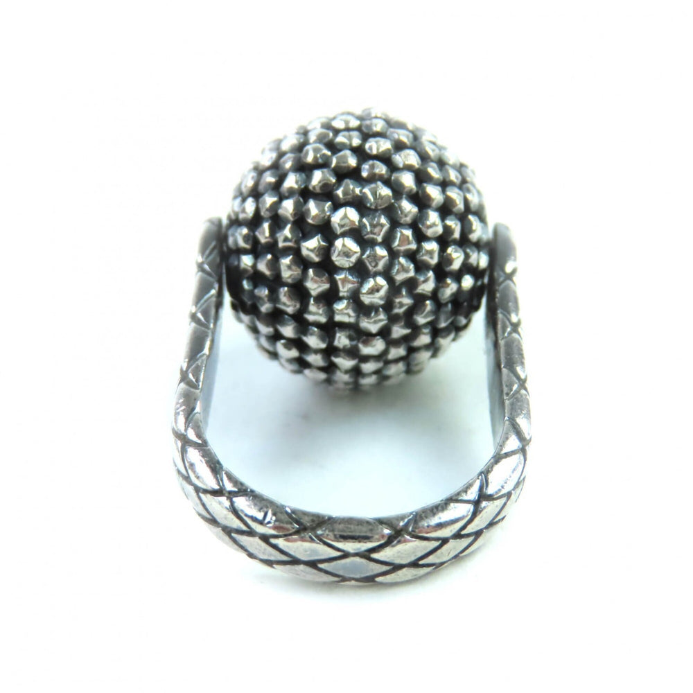 BOTTEGA VENETA 925 Ball Ring, Silver, Size 9 (equivalent to Japanese size), Comes with dust bag, Made in Italy, Weight: 11.42g, Women's — Like New
