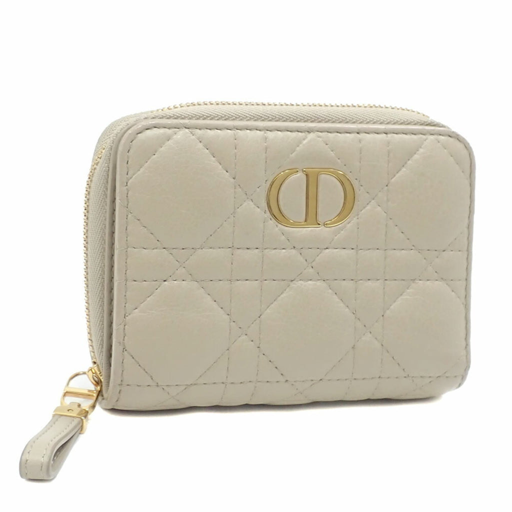 Christian Dior Caro Scarlett Women's Bifold Wallet in Beige Calfskin Leather (S5032UWHC-M116)