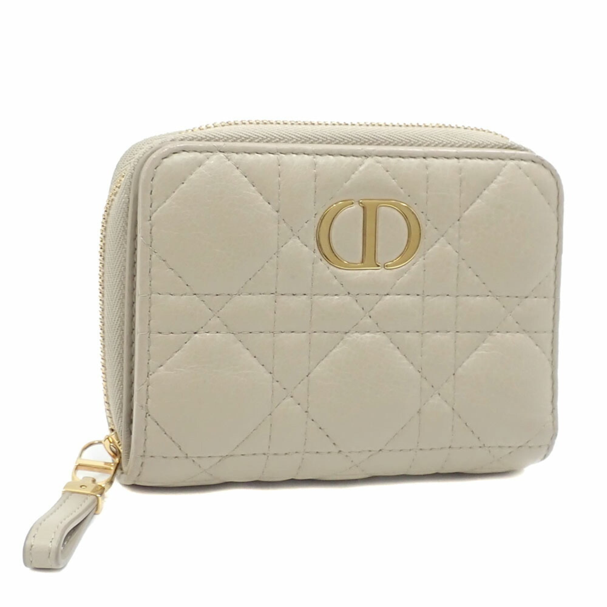 Christian Dior Caro Scarlett Women's Bifold Wallet in Beige Calfskin Leather (S5032UWHC-M116)