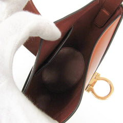 Salvatore Ferragamo Gancini Trifoglio Bucket DH-21 1194 Women's Leather Handbag,Shoulder Bag Brown — Like New