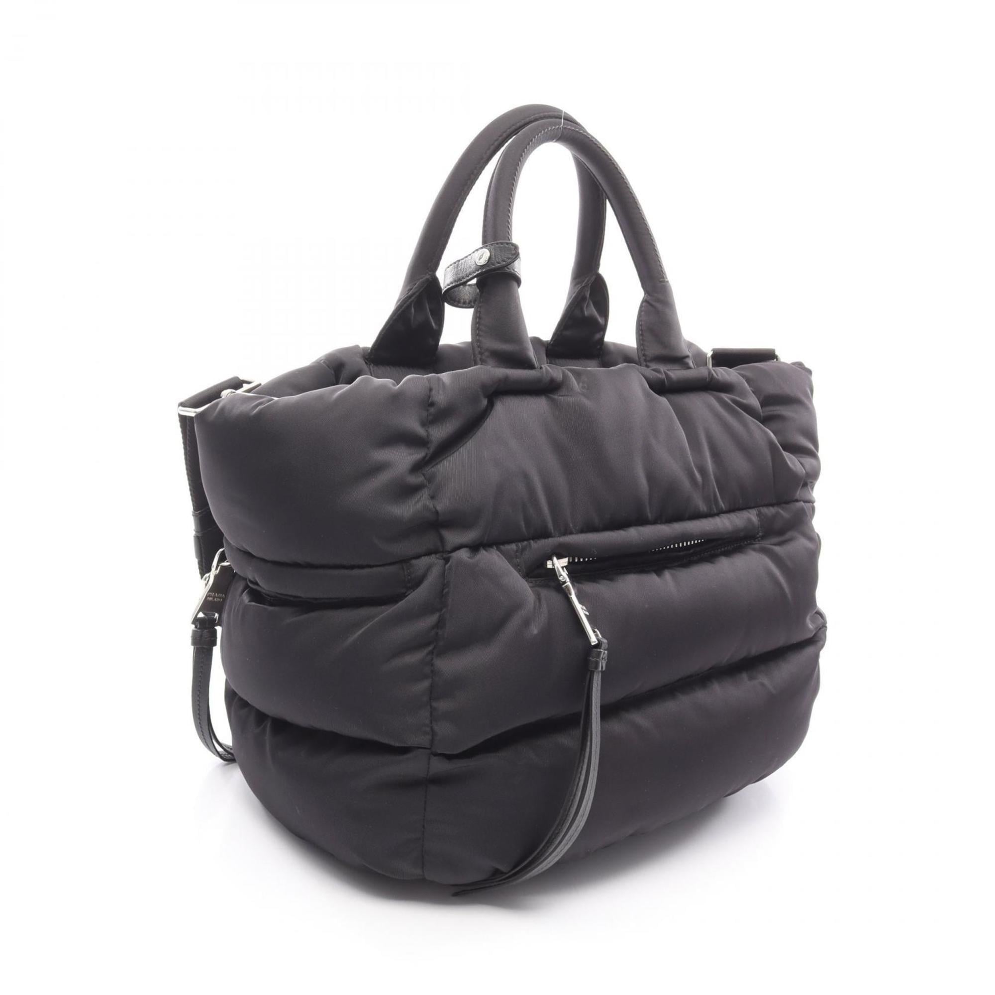 Prada Tessuto Bomber handbag in nylon and leather, black, BN2632.