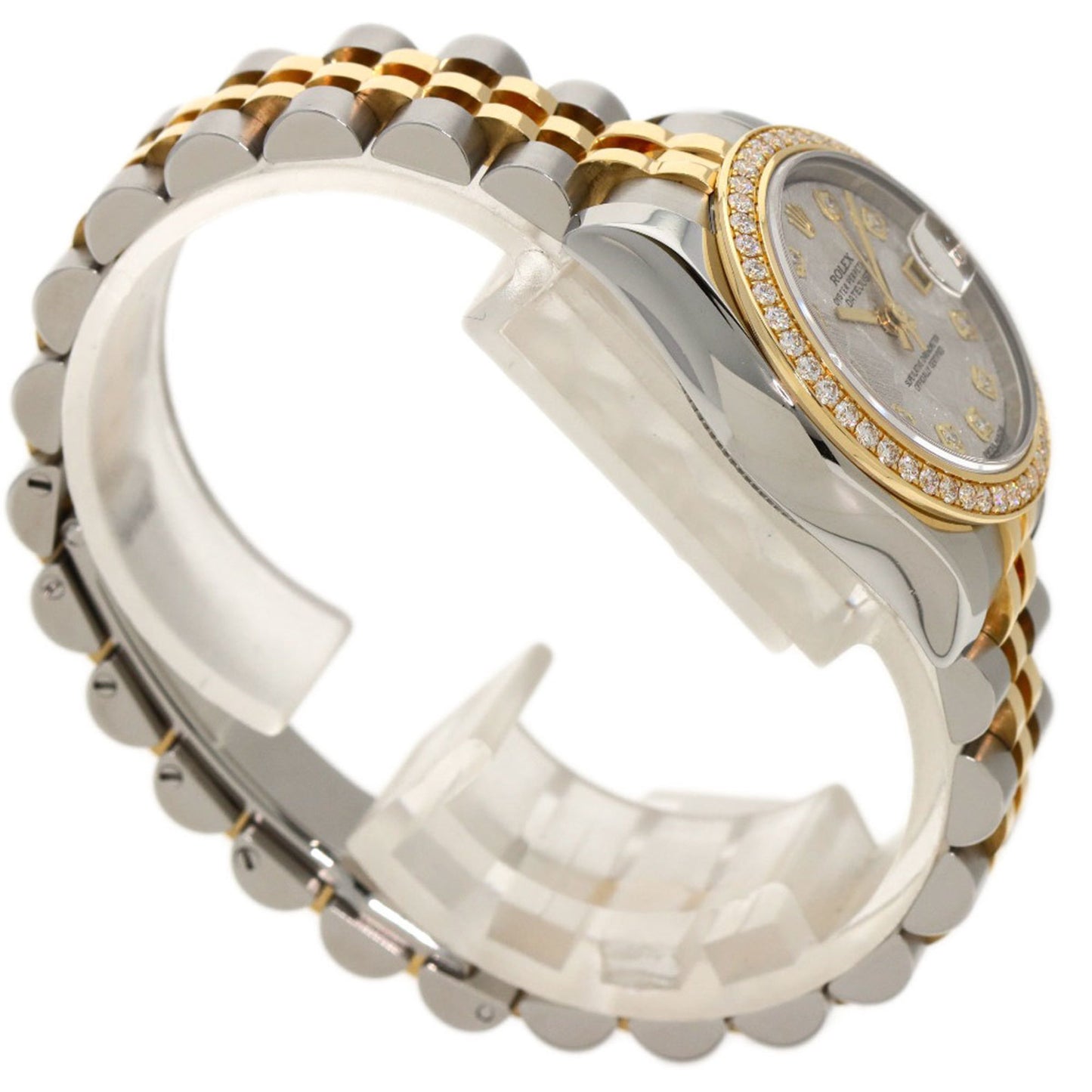 Rolex 179383G Datejust 10P Bezel Diamond Meteorite Watch K18 Yellow Gold SSxK18YG Ladies