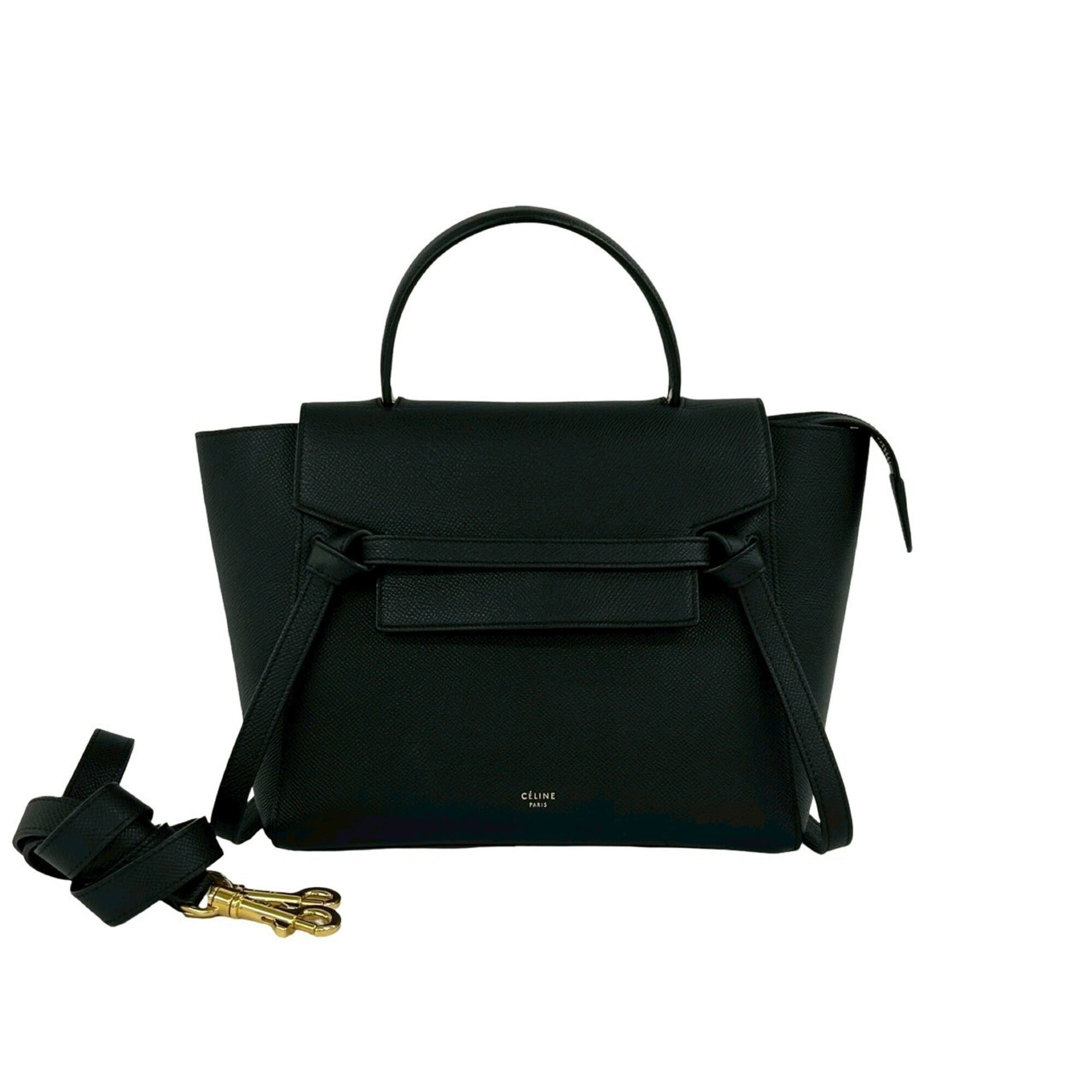 CELINE Belt Bag Micro Leather 2-way Shoulder Handbag Black 40373 — Like New