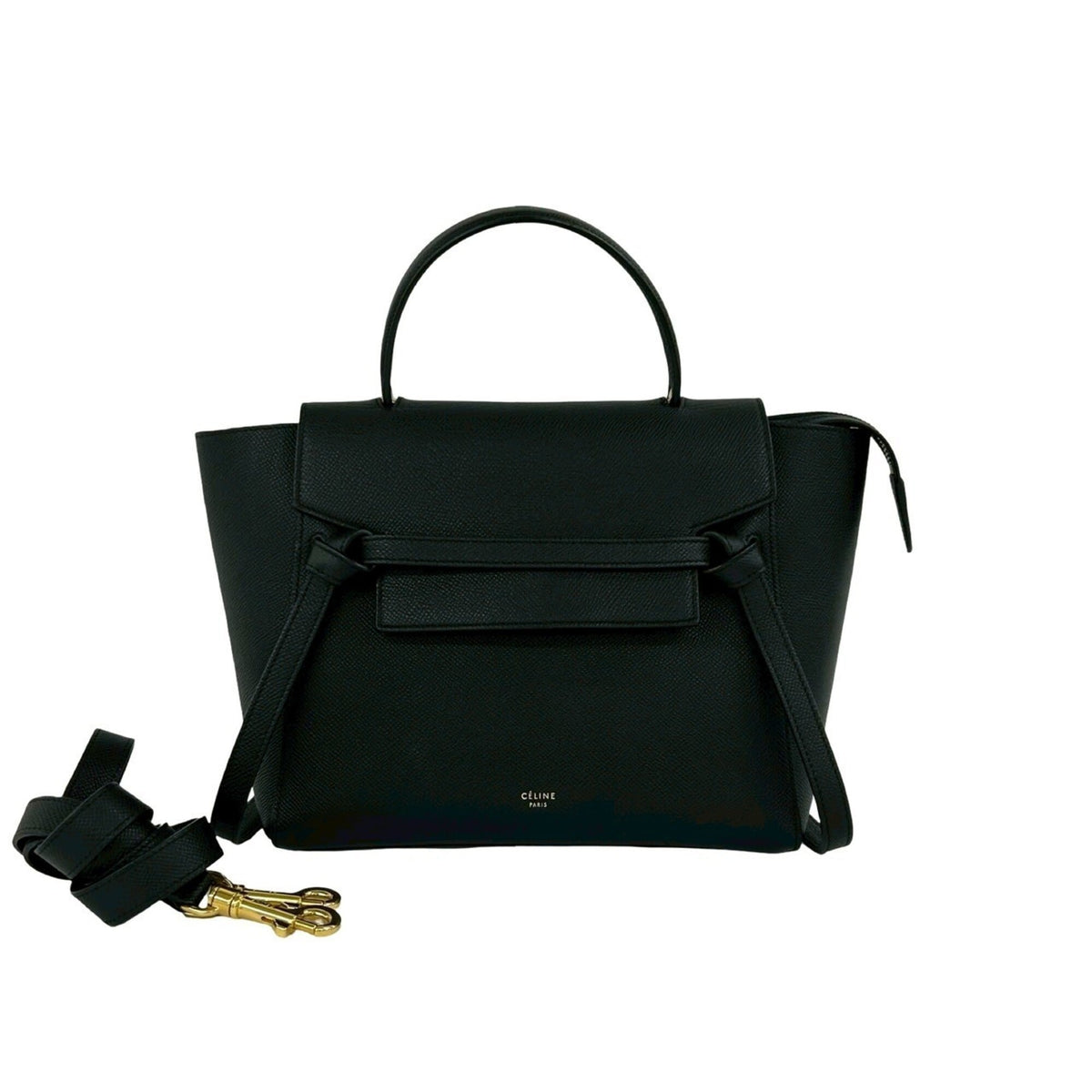 CELINE Belt Bag Micro Leather 2-way Shoulder Handbag Black 40373 — Like New