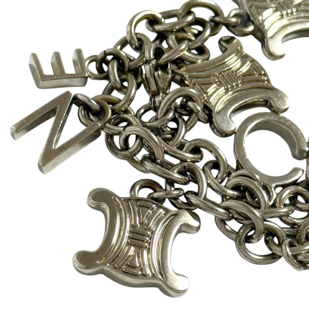 Celine Men's and Women's Triomphe Charm Bracelet in Silver