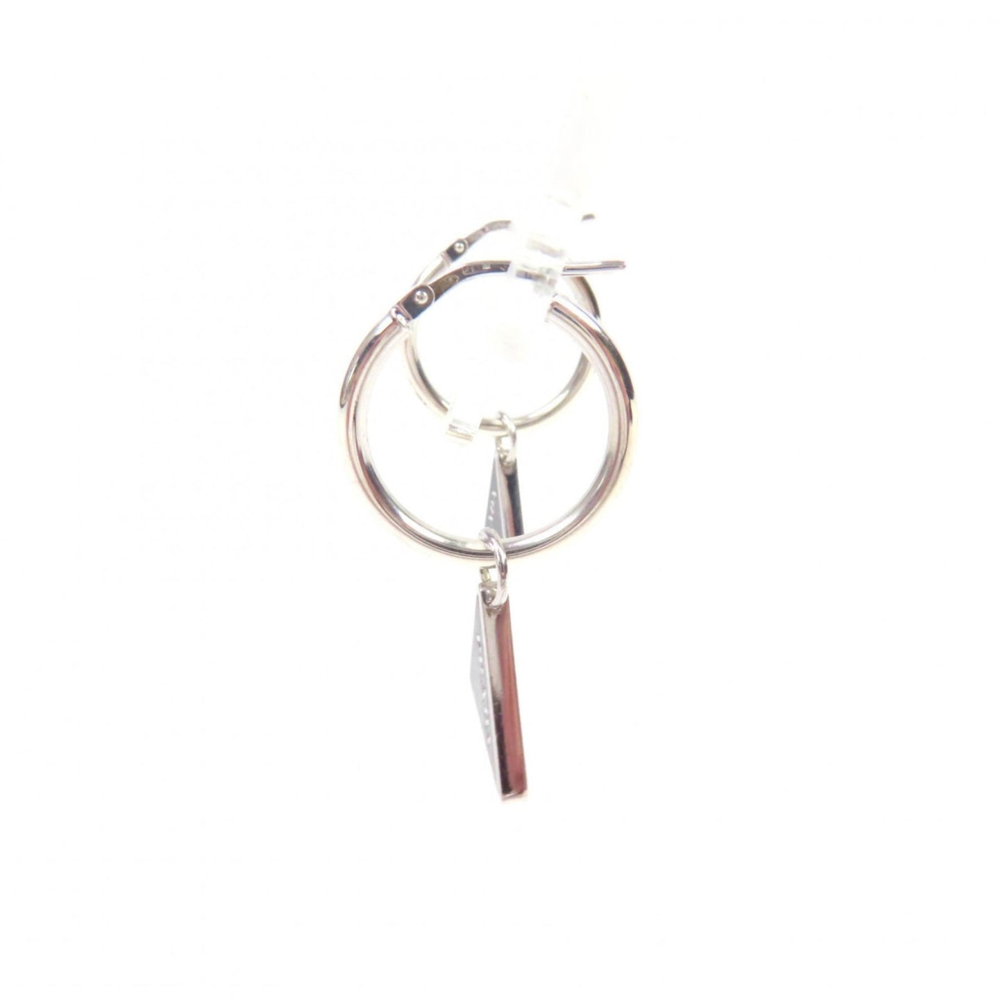 PRADA 2JO750 Symbol Pendant and Earrings, Set of 2, AG925, Triangle Logo, Black Silver, Made in Italy, Weight 4.7g, Women's