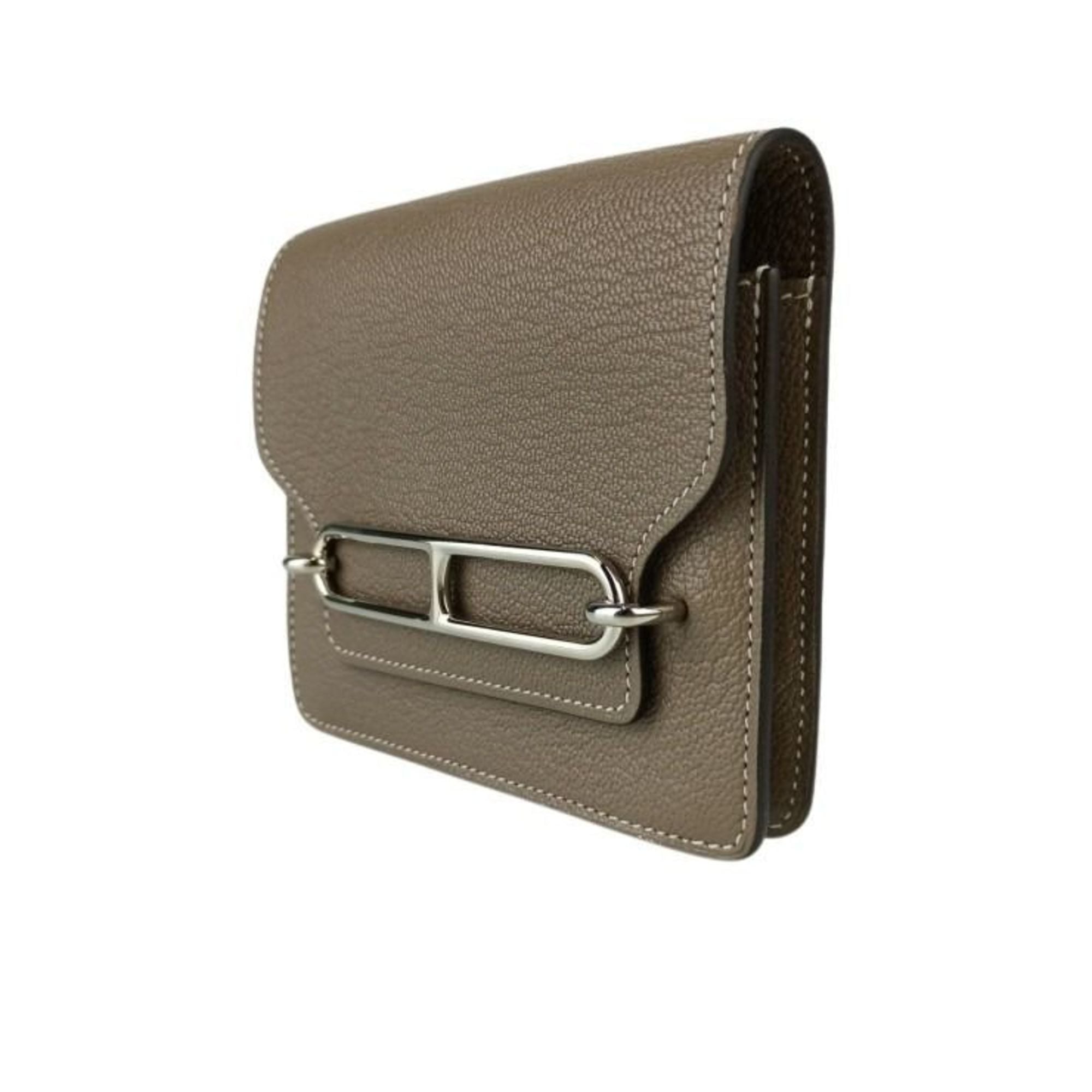 HERMES Hermès Wallet/Coin Case Lauris Luli Etoupe Chevre Mysore Women's