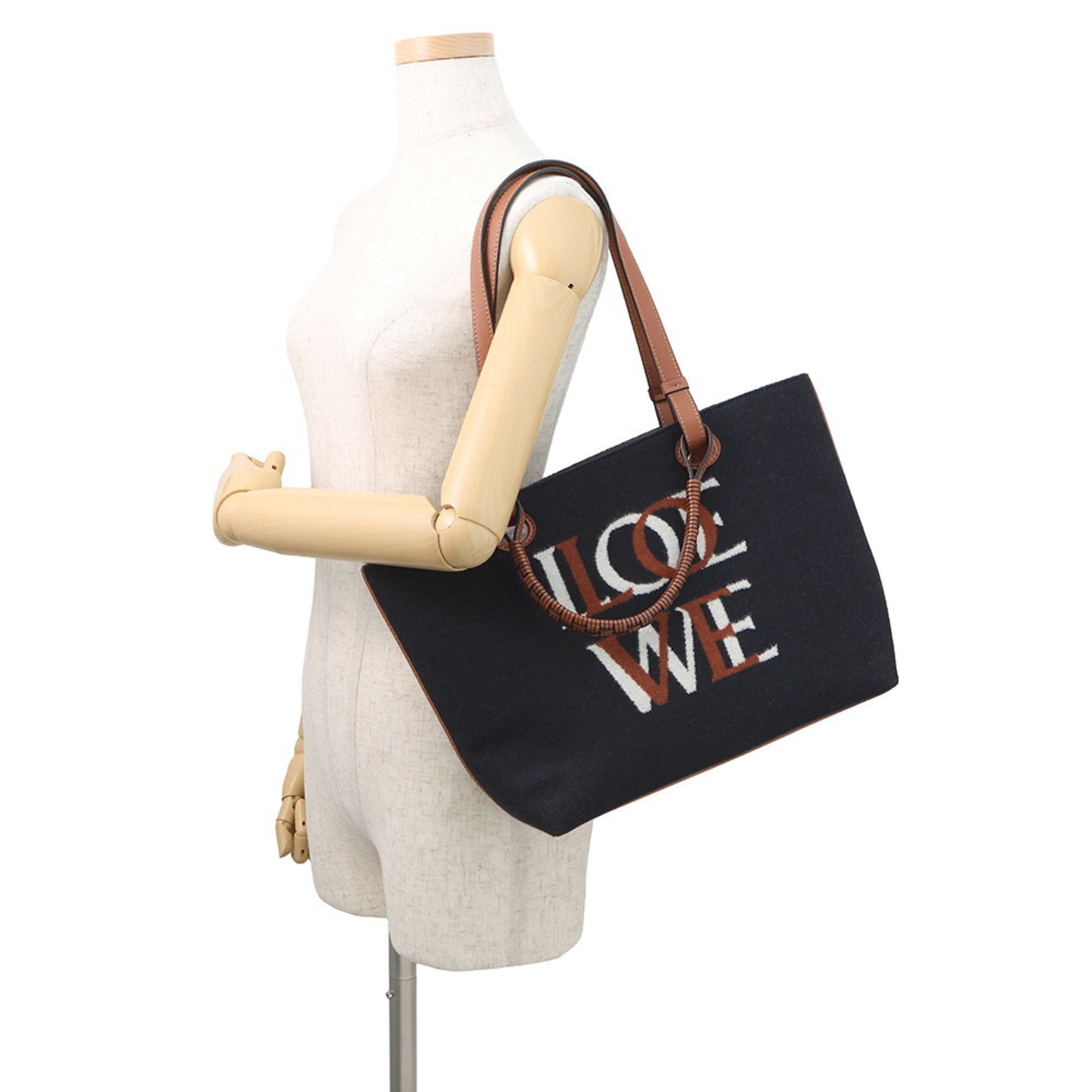 Loewe 2-way wool and leather tote bag A717S72X13