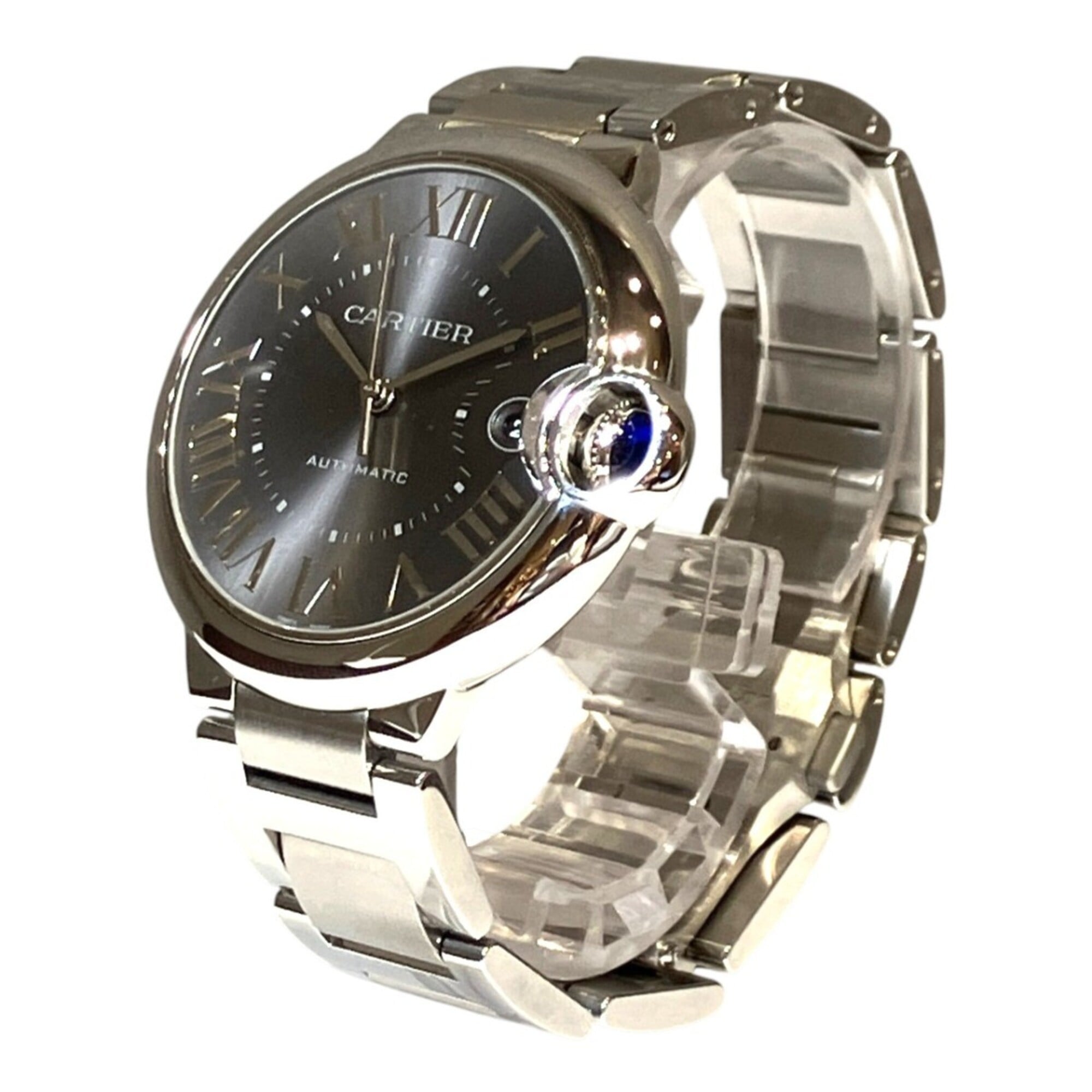 Cartier Ballon Bleu de automatic watch, 116.4g total weight, stainless steel case, gray dial, model WSBB0060 — Very Good
