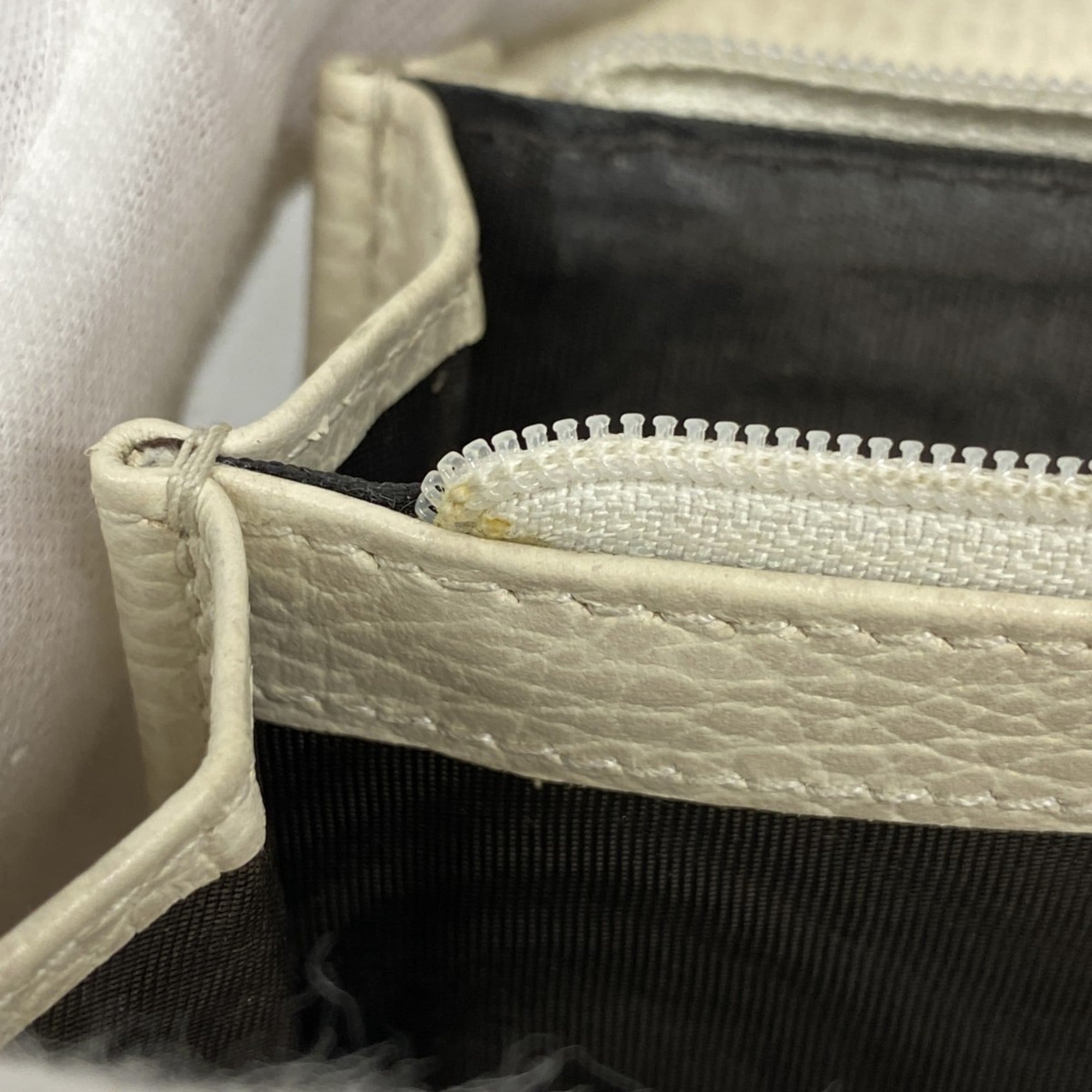 Gucci GG Marmont Supreme Long Wallet 456116 Ivory Beige Women's