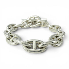 HERMES Chaine d'Ancre PM bracelet, AG925, 15 links, silver, made in France, 2025 model, weight 32.85g, women's — Like New