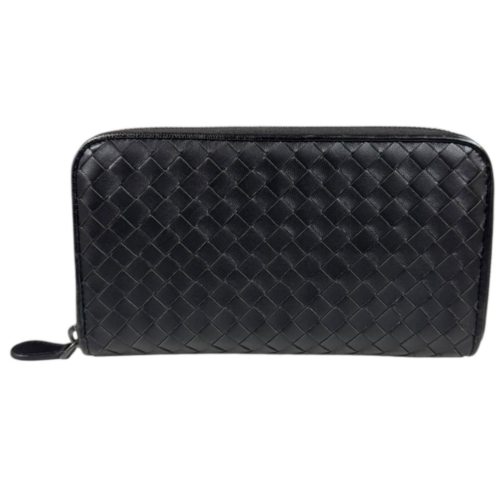 Pre-owned Bottega Veneta Intrecciato long wallet, leather, men's.