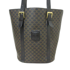 CELINE Black Macadam Bucket Tote Bag Shoulder MC98 1 Brown Women's — Like New