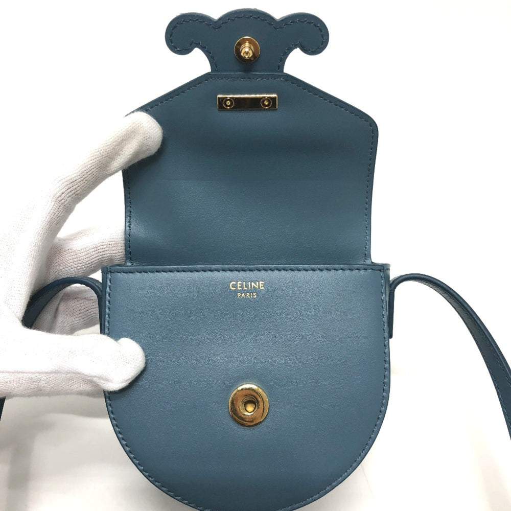 CELINE Triomphe Shoulder Bag blue — Like New