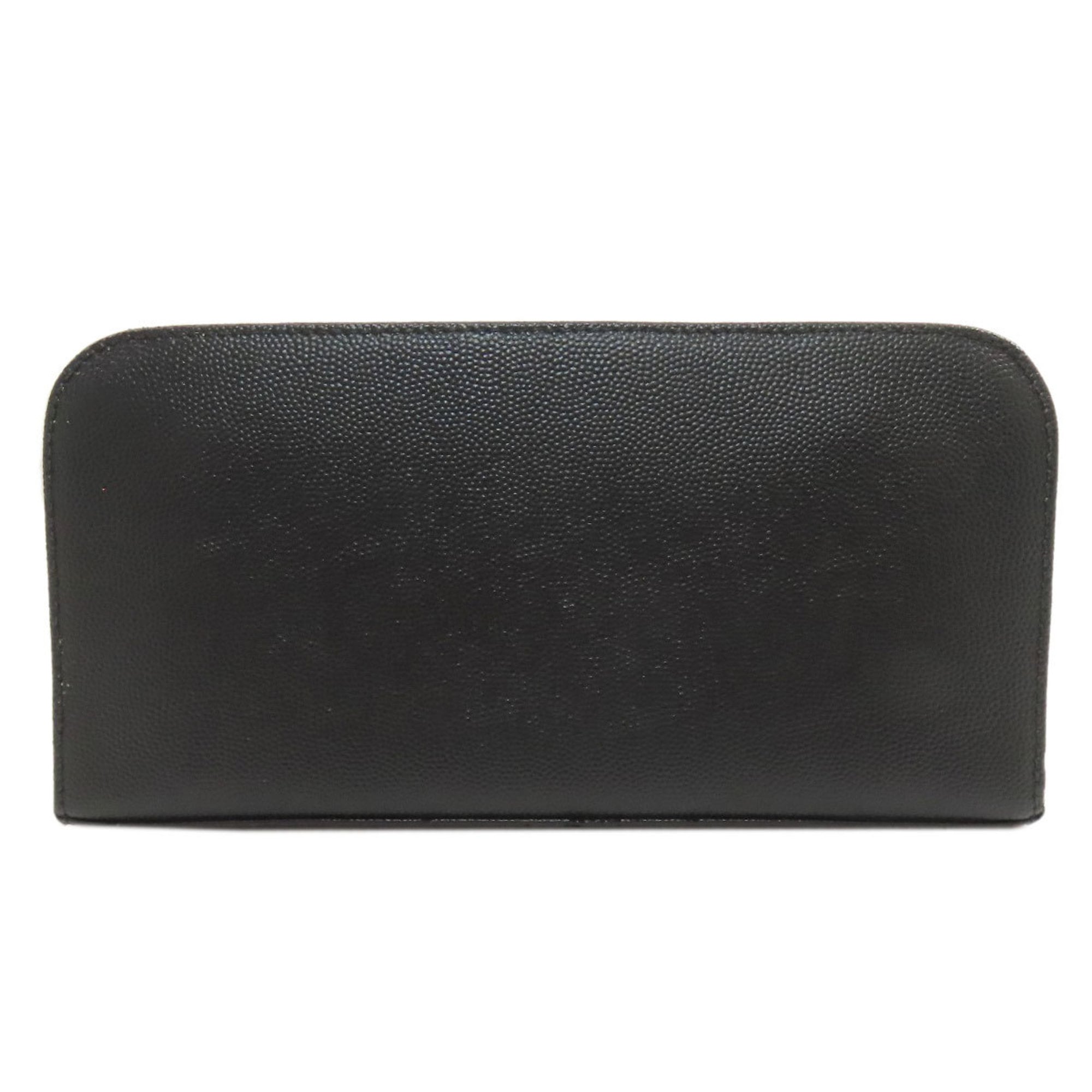 Saint Laurent round zipper long wallet in calfskin for women.