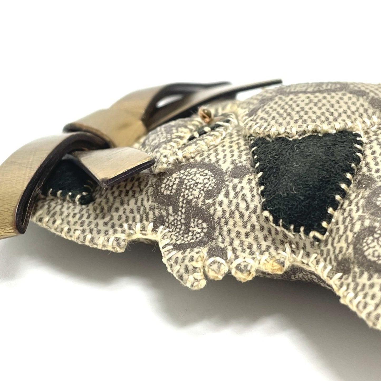 GUCCI Fox Guccioli Keychain Charm in GG Supreme Canvas, Beige