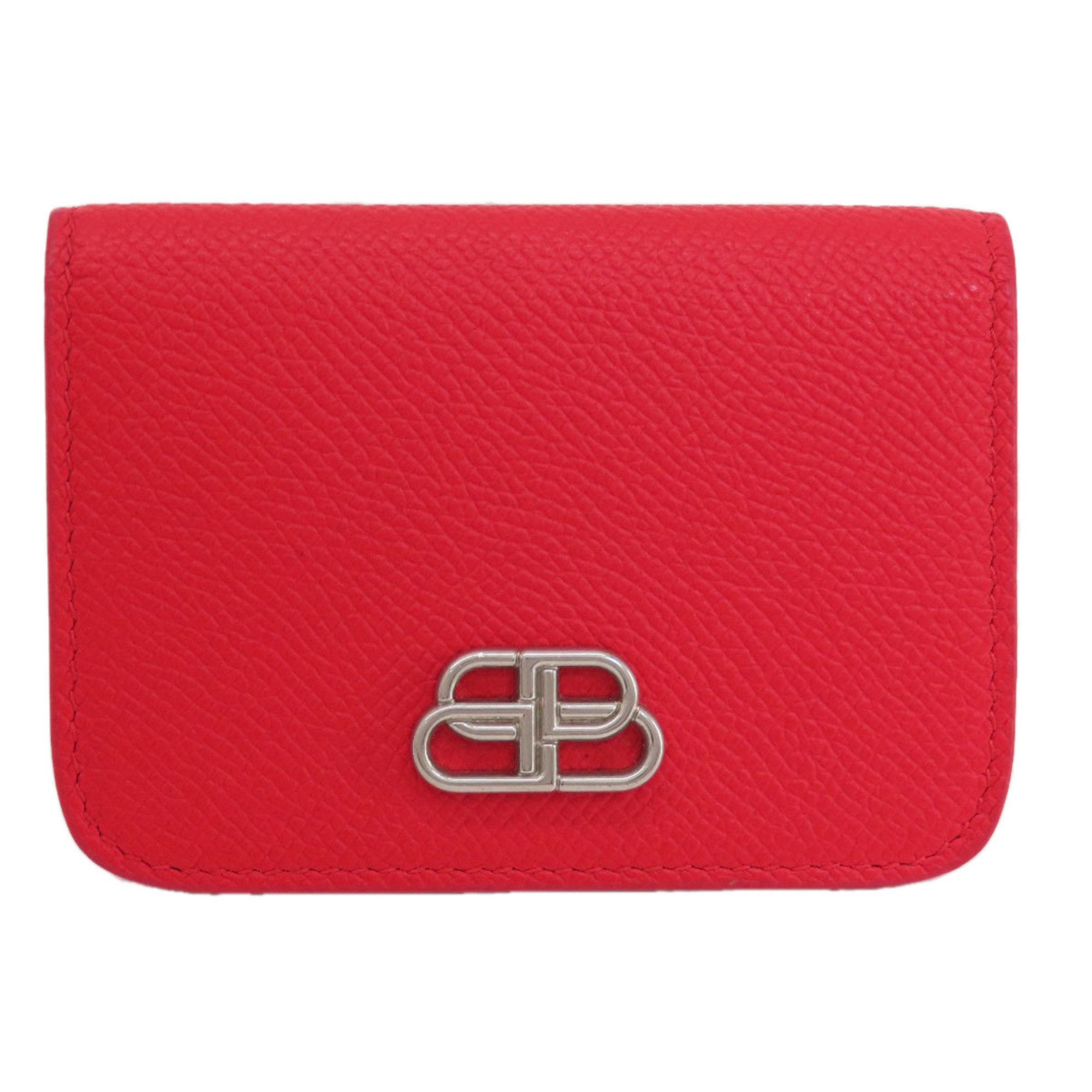Balenciaga 601387 BB Compact Bi-fold Wallet Leather Women's BALENCIAGA