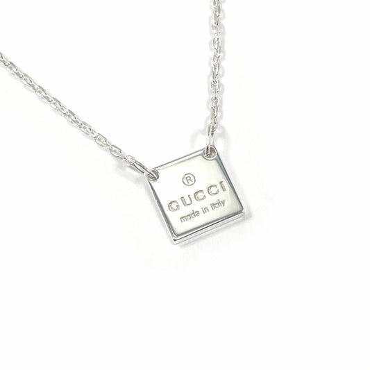 GUCCI Square Plate Necklace in Sterling Silver, Unisex