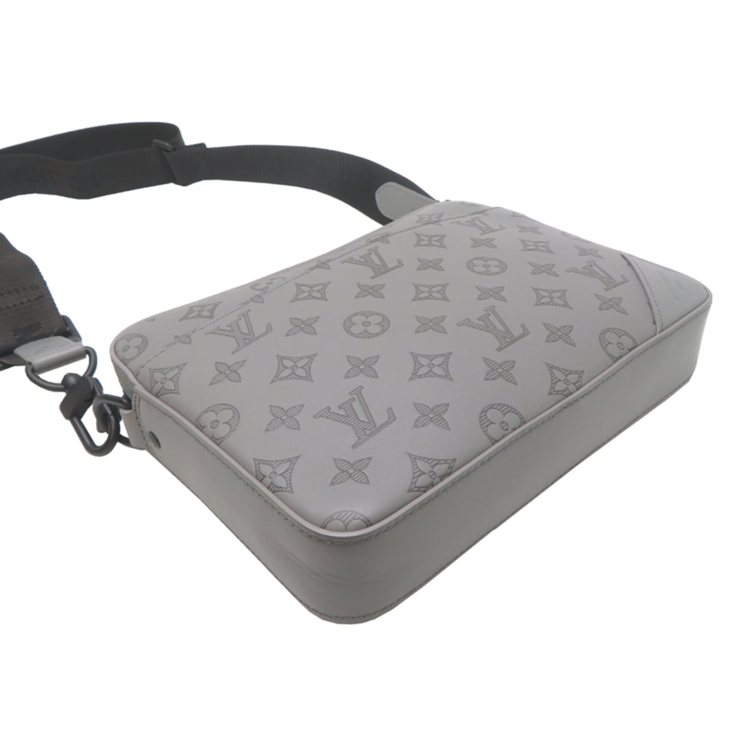 Louis Vuitton Duo Messenger Men's Shoulder Bag M46104 (Discontinued) Monogram Shadow Gray