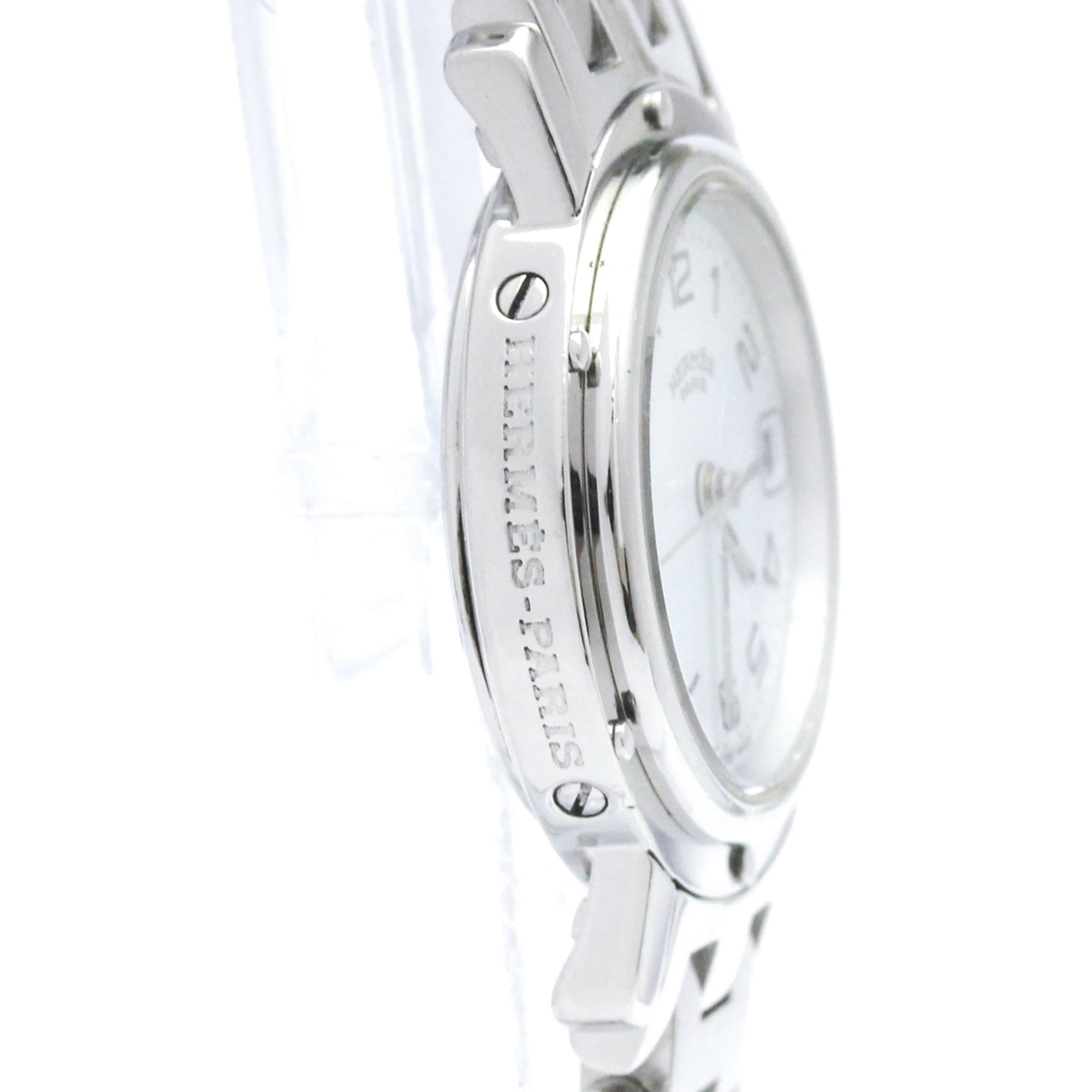 HERMES Clipper Stainless Steel Quartz Ladies Watch CL4.210 Polished — Very Good