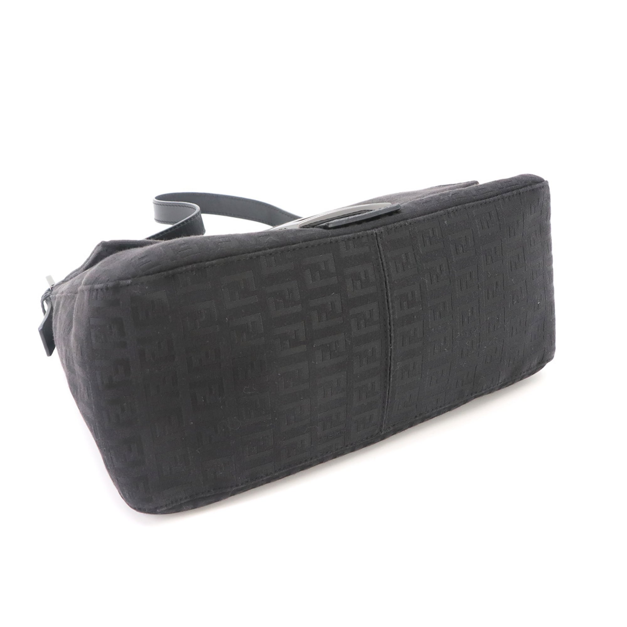 Fendi Zucchino Mamma Baguette Shoulder Handbag, Canvas, Black, 8BR001, Gunmetal Hardware — Like New