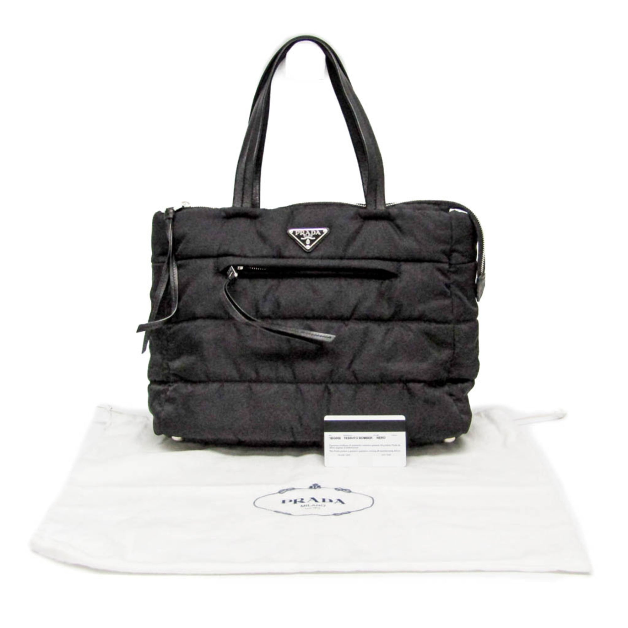 Prada TESSUTO BOMBER 1BG059 Women's Nylon Handbag Black — Like New