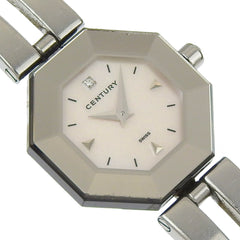 Century Time Gem Women's Watch, 1-Diamond, Stainless Steel, Quartz, Analog, White Mother-of-Pearl Dial — Good