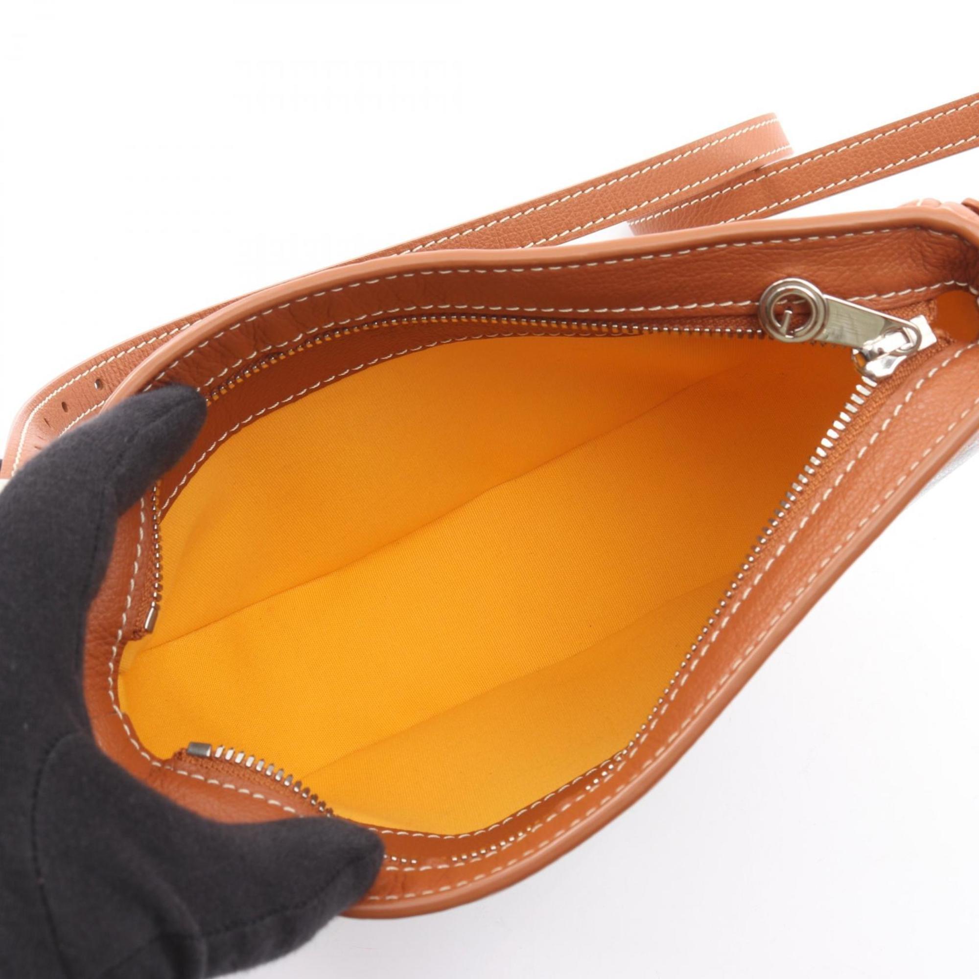 Goyard Hirondelle Shoulder Bag, Coated Canvas and Leather, Women's, Brown, Black, White, HIRONDPMLTY01CL03P