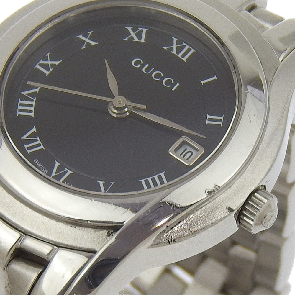 Gucci GUCCI Watch 5500L Stainless Steel Quartz Analog Display Black Dial Women's — Good