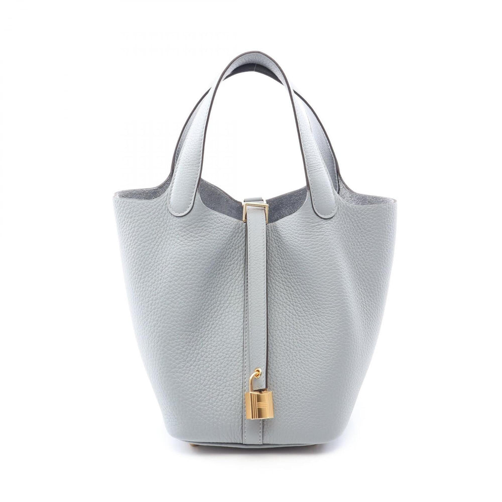 Hermes Picotin Lock PM Gris Pantin Handbag, Taurillon Clemence Leather, Women's, Blue — New - Store Return