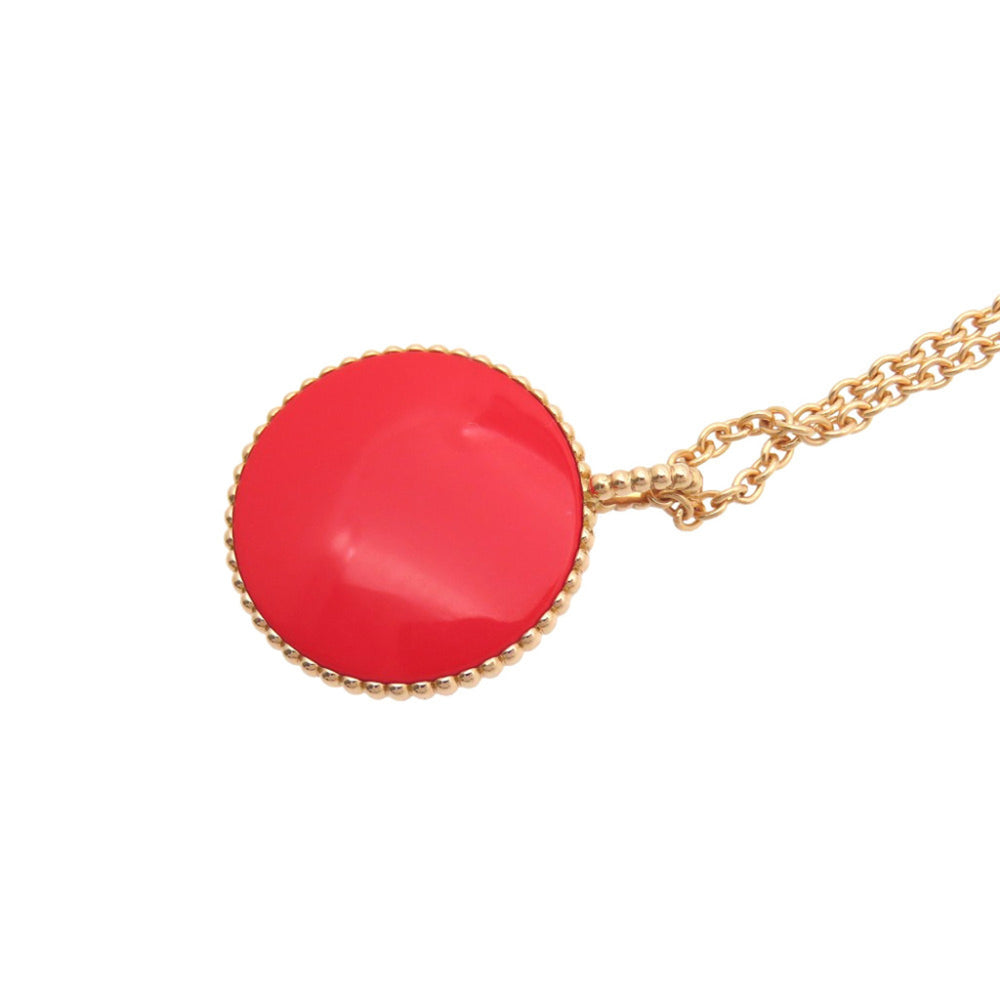 Christian Dior Dior Rose des Vents 1P Diamond 750PG Necklace 18KPG Pink Gold Red Ceramic Jewelry 1678Dior — Like New