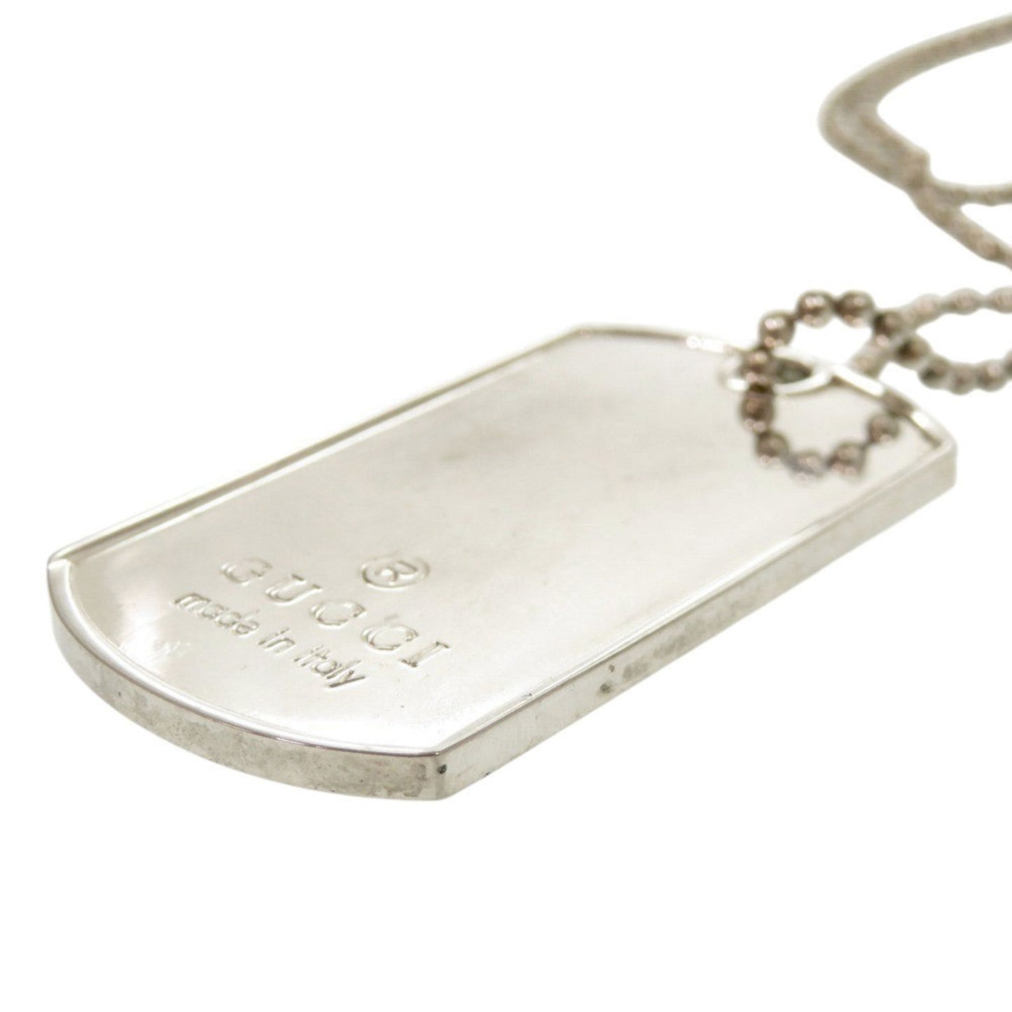 Gucci Dog Tag Plate Silver 925 Necklace Pendant 0651 GUCCI
