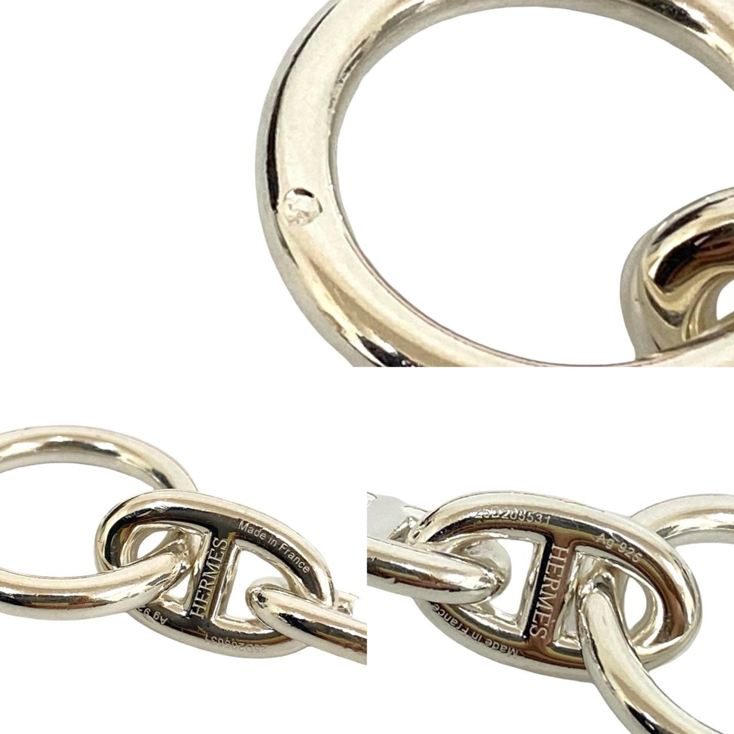 HERMES Chaine d'Ancre MM 13-link Sterling Silver 925 Chain Bracelet Accessory me2-9