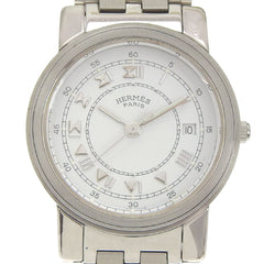 Hermès Carrick Women's Stainless Steel Quartz Watch with Analog Display and White Dial — Good