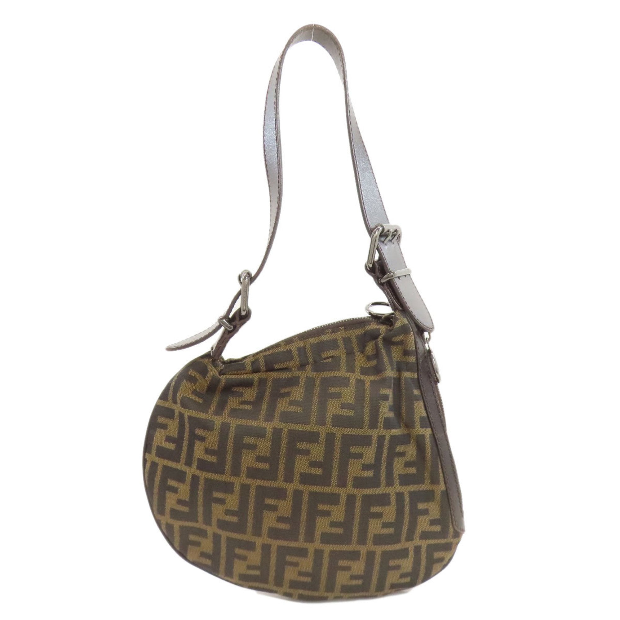 Fendi One-Shoulder Zucca Pattern Canvas Shoulder Bag for Women
