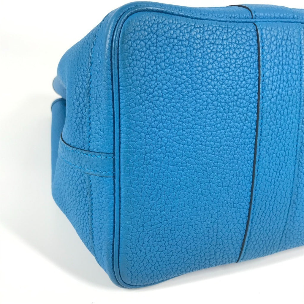 HERMES Garden Party PM 36 Handbag, Two-Tone Negonda Shoulder Bag, Tote Blue, Men's and Women's