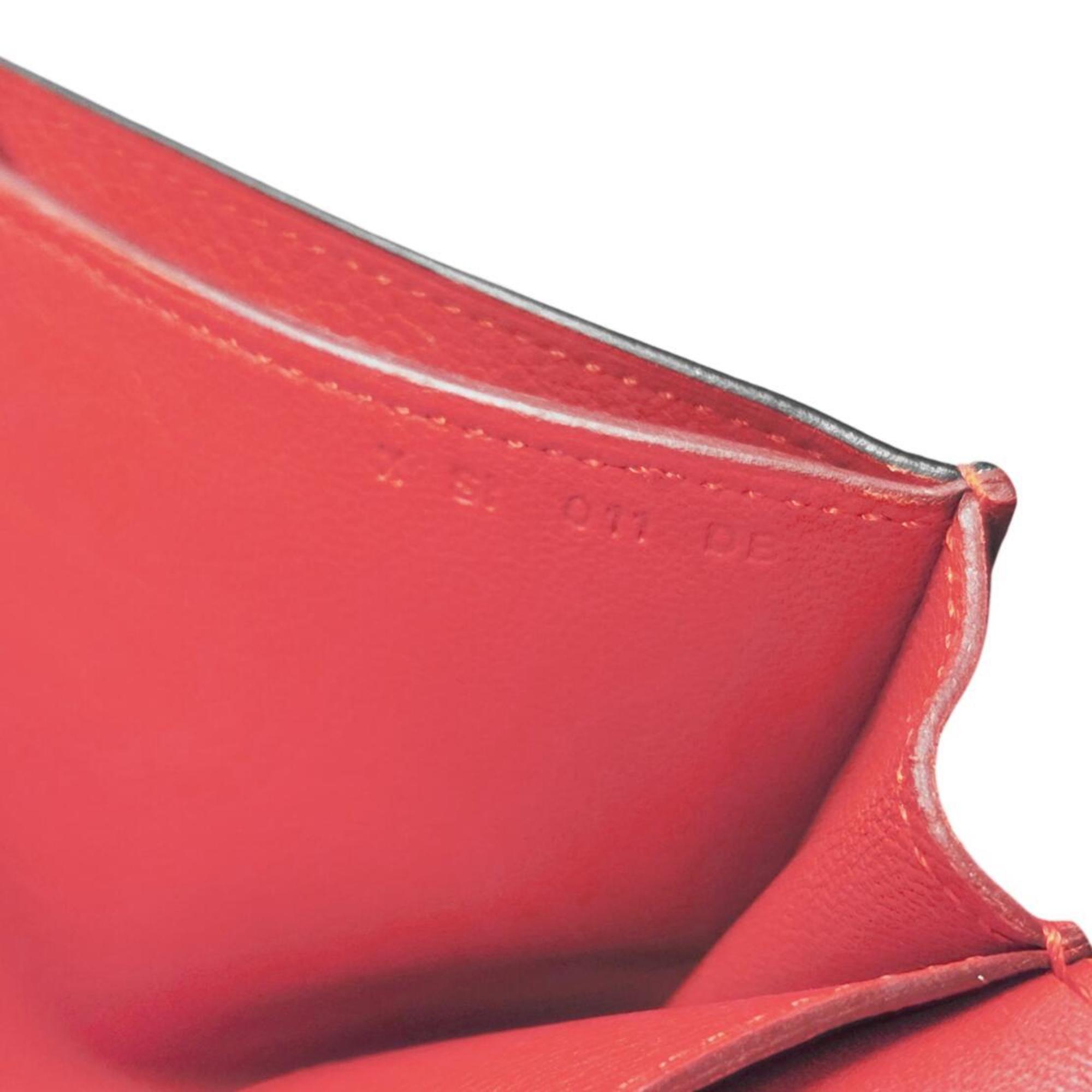 HERMES Passant Long Evercolor Rouge Tomato Wallet in Leather, Red, 2016, for Men and Women