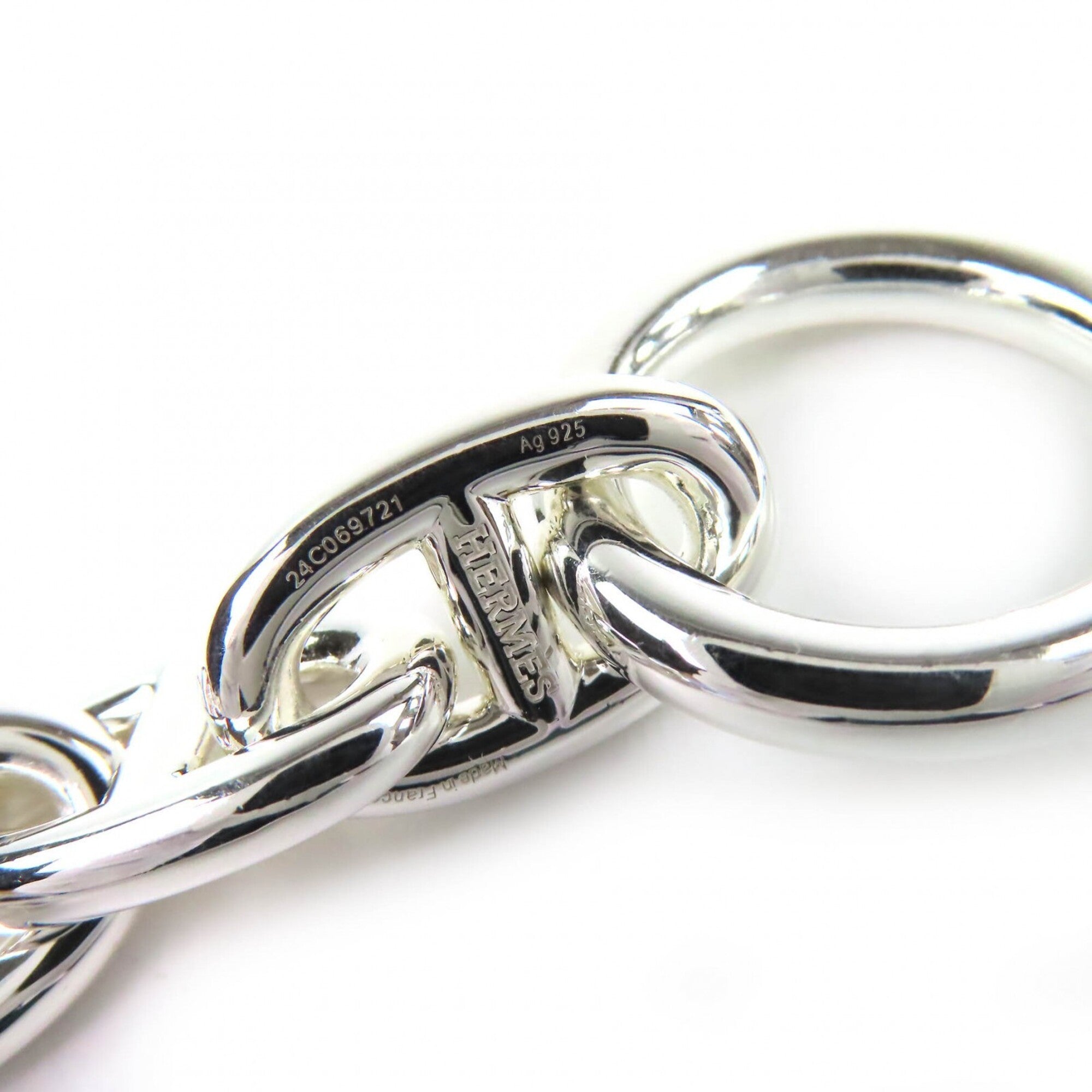 HERMES Chaine d'Ancre MM 925 14-link chain bracelet, 2024 model, silver, weight 50.52g, women's — Like New