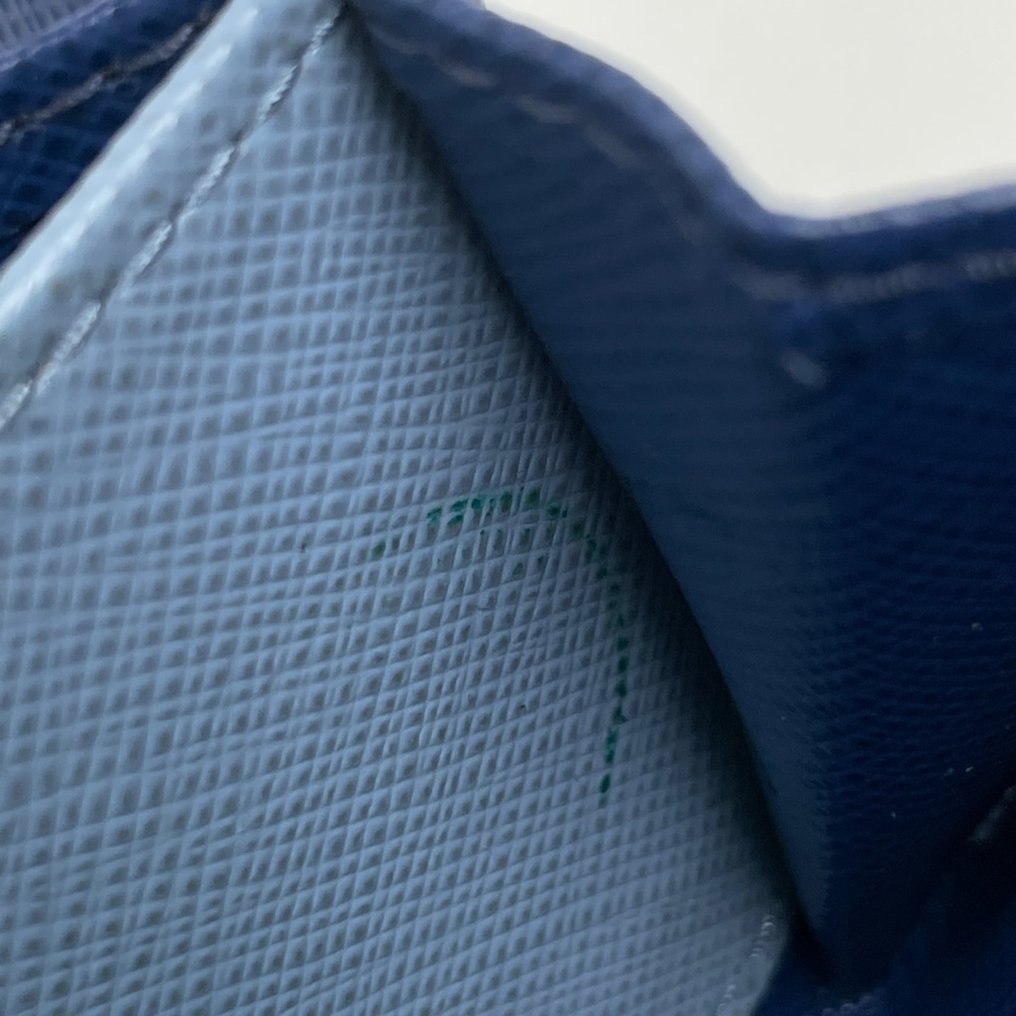 Prada logo bifold wallet with bill compartment and coin purse, Saffiano leather, blue, for women