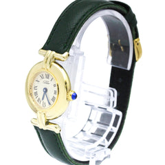 CARTIER Must Colisee Gold Plated Leather Quartz Ladies Watch 590002 — Good