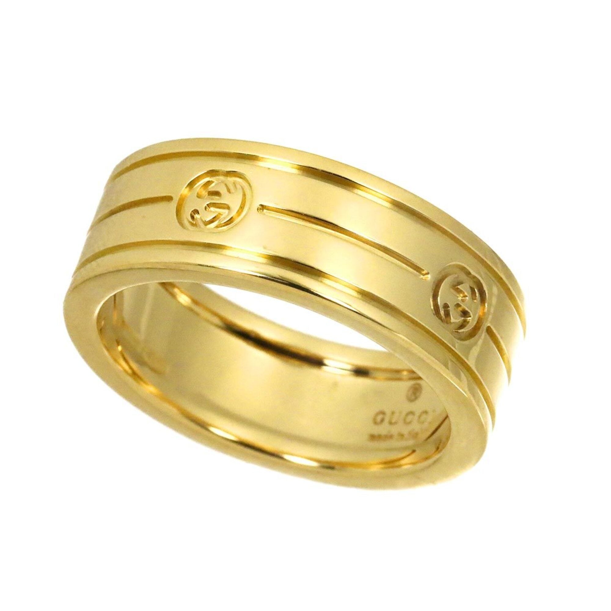 Gucci Interlocking Ring #10, 18K YG Yellow Gold 750 — Like New