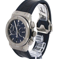 HUBLOT Classic Fusion Titanium Blue Mens Watch 521.NX.7170.LR Polished — Very Good