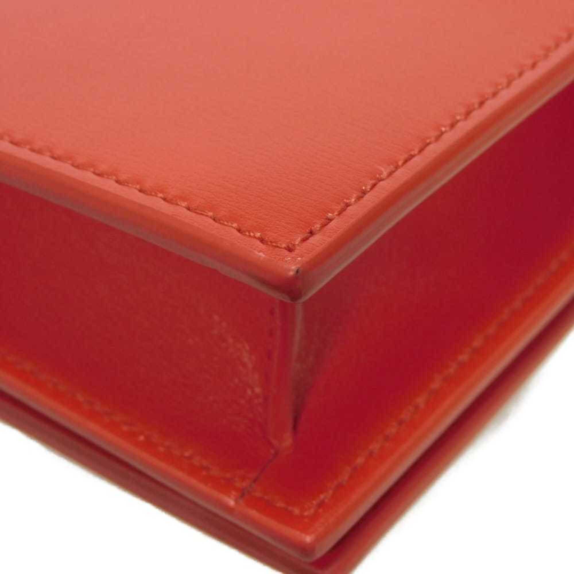 Salvatore Ferragamo Shoulder Bag Double Gancini Mini Chain Calfskin 2-Way New Logo Red 218357 Women's — Like New
