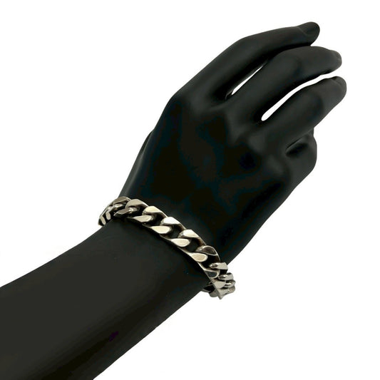 GUCCI Men's Silver 925 Chain Curb Bracelet Bangle 03871