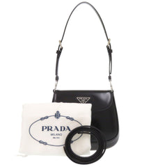 Unused Prada SPAZZOLATO 1BH188 Triangle Logo Leather Black 2-Way Shoulder Bag 0709PRADA — New - Store Return