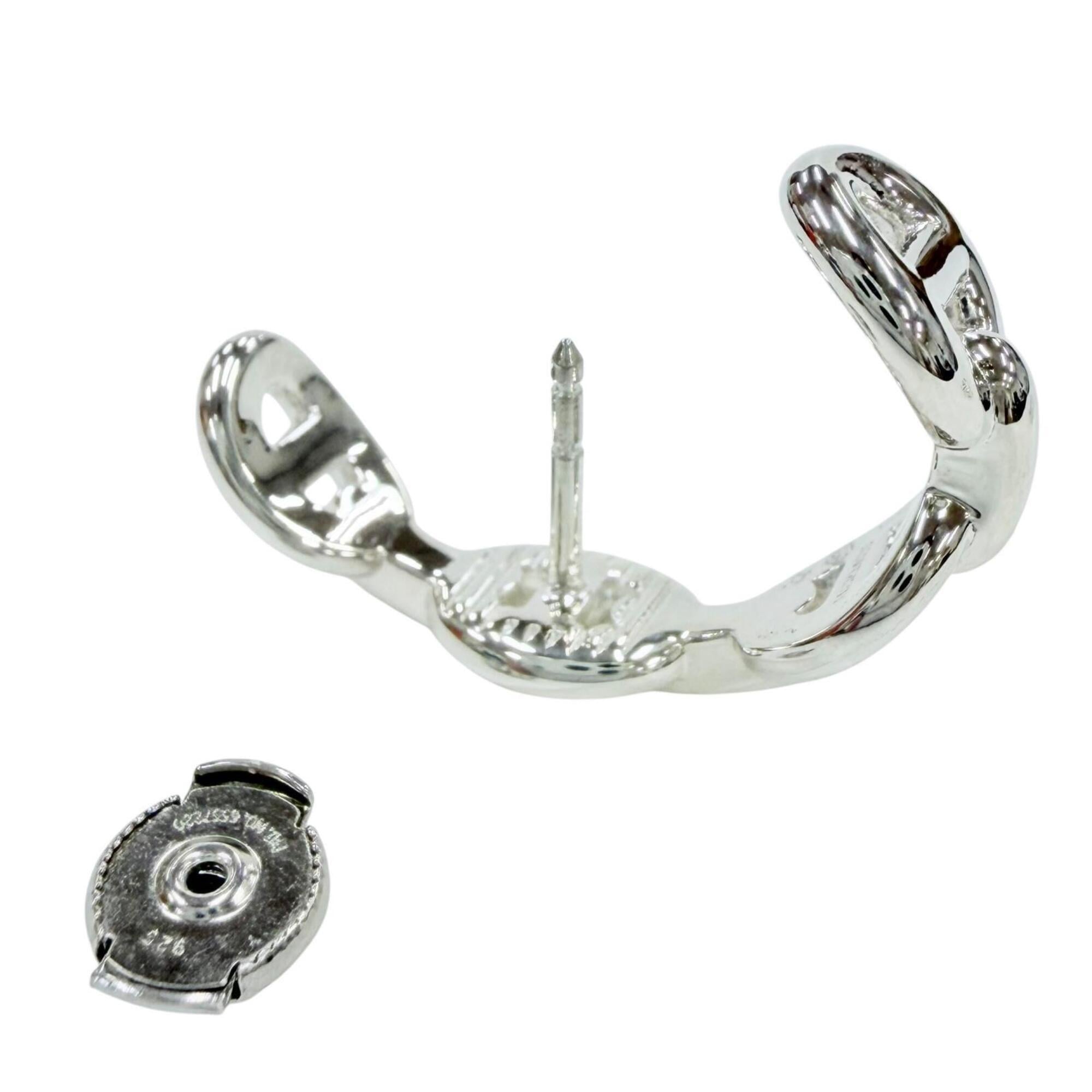 HERMES Chaine d'Ancre Enchainée 925 Sterling Silver Earrings, Made in France, 2024 Model, Weight 9.0g, Women's, with Case — Like New